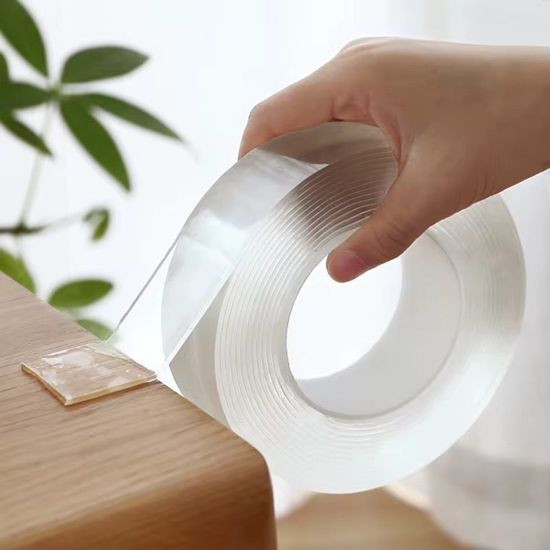 Jostores Nano Double Sided Tape - Heavy Duty Transparent Gel Grip Washable Removable Adhesive