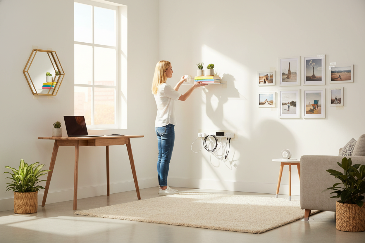 nano tape is used for room arrangement